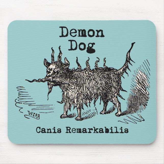 Alfombrilla De Ratón Perro Demon Vintage Gracioso (Frente)