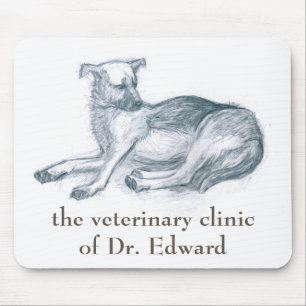Alfombrilla De Ratón Perro. Dibujo a lápiz.