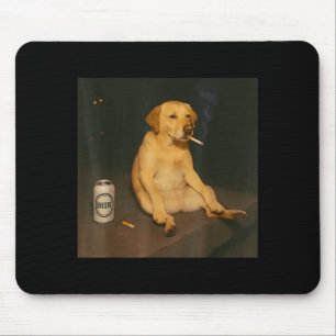 Alfombrilla De Ratón Perro Divertido Cerveza Fumando Meme Sarcástico Am