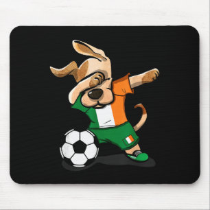 Alfombrilla De Ratón Perro Divertido Dabbing Irlanda Jersey de Fútbol D