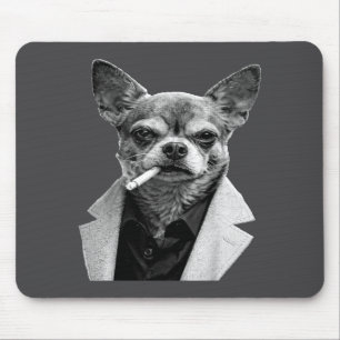 Alfombrilla De Ratón Perro Divertido Fumando Cigarrillo Chihuahua Meme