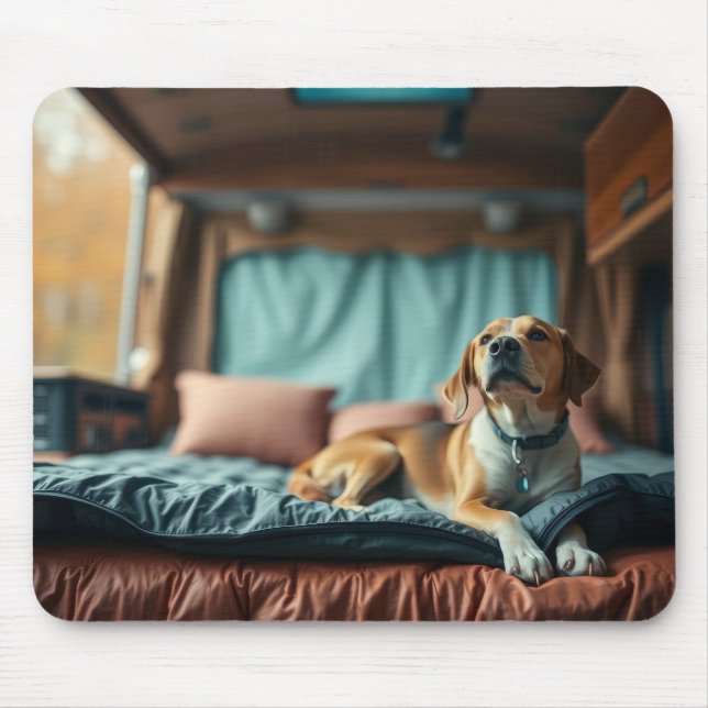 Alfombrilla De Ratón Perro en cama (Frente)