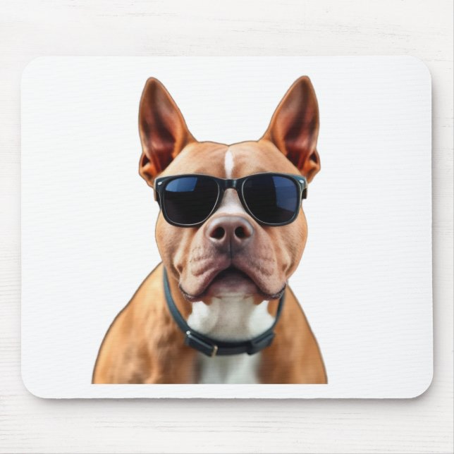 Alfombrilla De Ratón Perro en gafas de sol Mousepad (Frente)