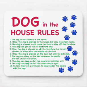 Alfombrilla De Ratón Perro en la casa reglas - reglas para vivir