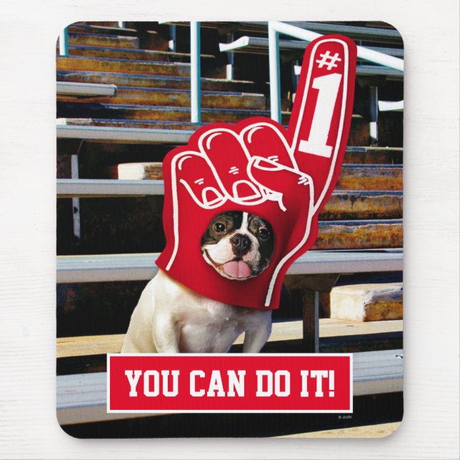Alfombrilla De Ratón Perro en la mano de espuma (Frente)