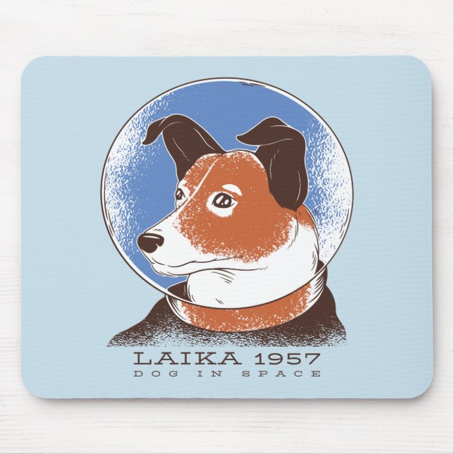 Alfombrilla De Ratón Perro espacial soviético Laika 1957 (Frente)