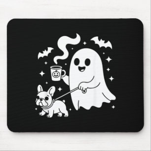 Alfombrilla De Ratón Perro Fantasma Bulldog Francés Café Halloween