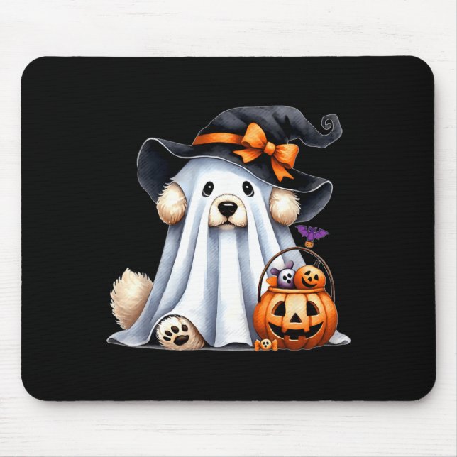 Alfombrilla De Ratón Perro Fantasma de Halloween (Frente)