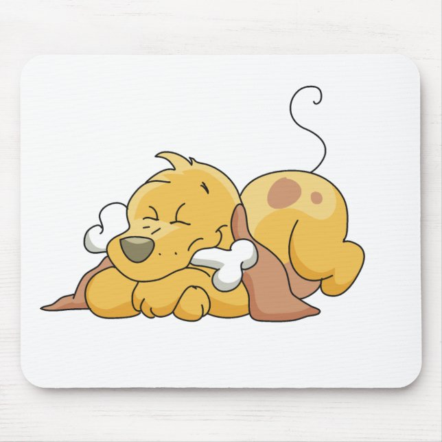 Alfombrilla De Ratón Perro feliz con huesos (Frente)