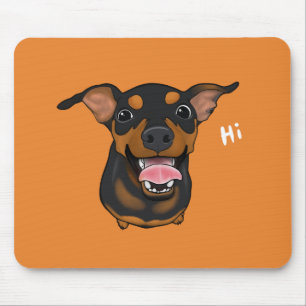 Alfombrilla De Ratón Perro feliz Mousepad del Pinscher miniatura del
