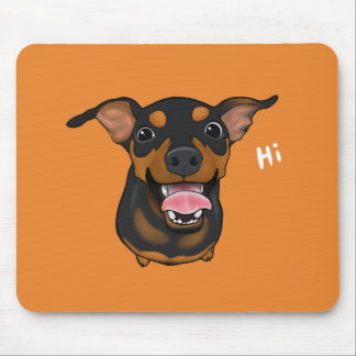 Alfombrilla De Ratón Perro feliz Mousepad del Pinscher miniatura del