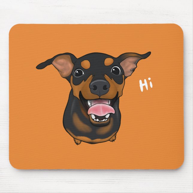 Alfombrilla De Ratón Perro feliz Mousepad del Pinscher miniatura del (Frente)