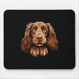 Alfombrilla De Ratón Perro Field Spaniel Mamá Papá Puppy Curioso