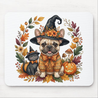 ALFOMBRILLA DE RATÓN PERRO FRENCH BULLDOG ADORABLE CON TEMA DE HALLOWEE