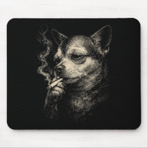 Alfombrilla De Ratón Perro Fumando Chiste Meme Chihuahua Para Hombres M