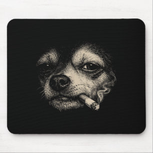 Alfombrilla De Ratón Perro fumando cigarrillo chihuahua divertido meme