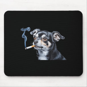 Alfombrilla De Ratón Perro fumando cigarrillo chihuahua divertido meme