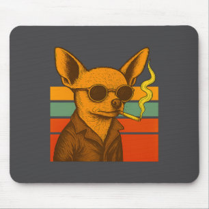 Alfombrilla De Ratón Perro Fumando Cigarrillo Divertido Chihuahua Premi