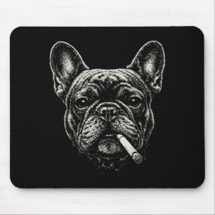 Alfombrilla De Ratón Perro fumando cigarrillo divertido meme de Bulldog