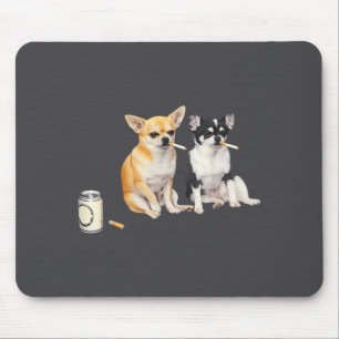Alfombrilla De Ratón Perro fumando cigarrillo divertido meme de Chihuah