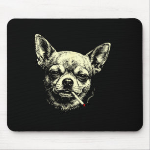 Alfombrilla De Ratón Perro fumando cigarrillo divertido meme de chihuah