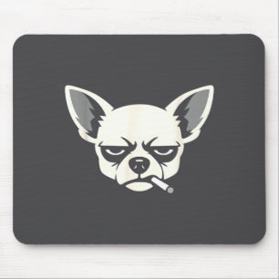 Alfombrilla De Ratón Perro fumando cigarrillo divertido meme de Chihuah