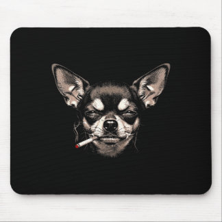 Alfombrilla De Ratón Perro fumando cigarrillo divertido meme de Chihuah