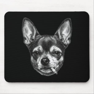 Alfombrilla De Ratón Perro fumando cigarrillo divertido meme de chihuah