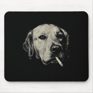 Alfombrilla De Ratón Perro fumando cigarrillo divertido meme de golden