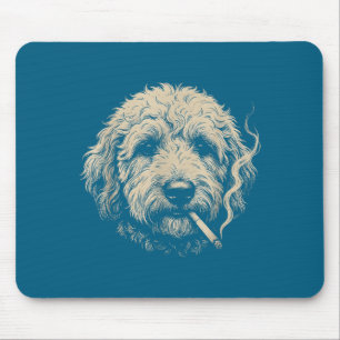 Alfombrilla De Ratón Perro fumando cigarrillo divertido meme de Goldend