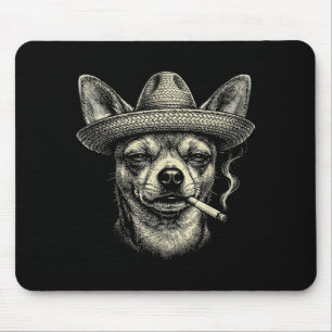 Alfombrilla De Ratón Perro fumando cigarrillo meme divertido chihuahua