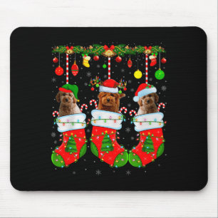 Alfombrilla De Ratón Perro Goldendoodle con calcetines de Navidad Perro