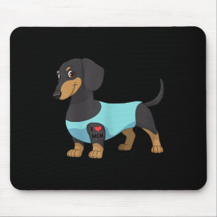 Alfombrilla De Ratón Perro gracioso Dachshund ama a mamá Tattoo regalo
