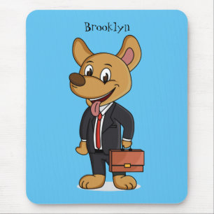 Alfombrilla De Ratón Perro gracioso usando traje de negocios personaliz