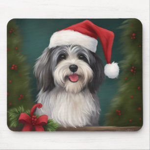 Alfombrilla De Ratón Perro Havanés en Navidad con Nieve