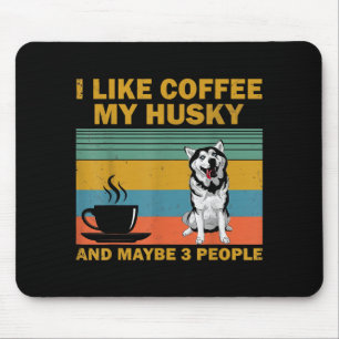 Alfombrilla De Ratón Perro Husky Siberiano   Coffee Lovers Cita Regalo