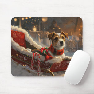 Alfombrilla De Ratón Perro Jack Russell Navideño Festivo