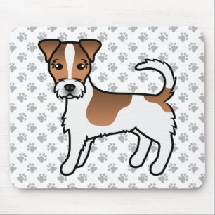 Alfombrilla De Ratón Perro Jack Russell Terrier de pelaje áspero blanco