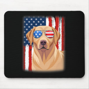 Alfombrilla De Ratón Perro Labrador Retriever Bandera de América 4 de J