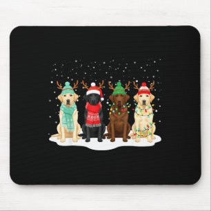 Alfombrilla De Ratón Perro Labrador Retriever Negro Equipo De Navidad F