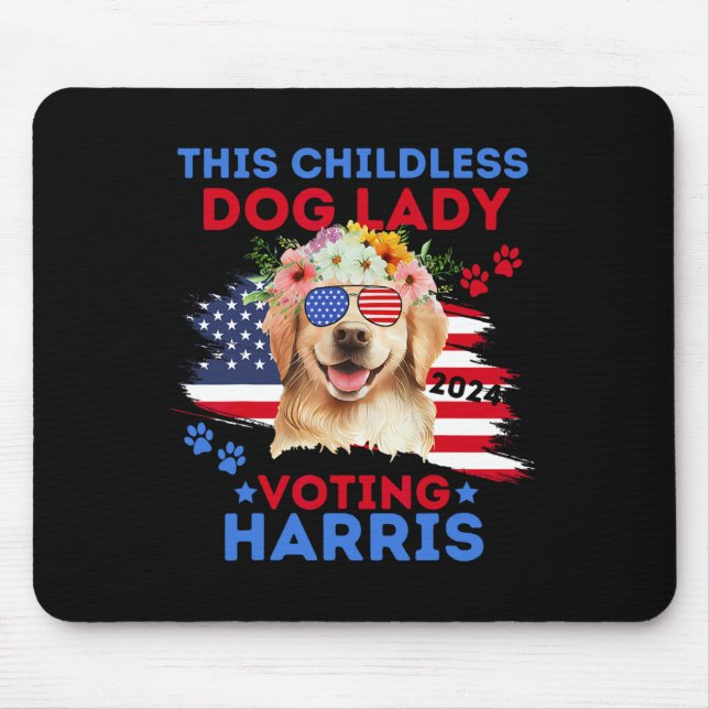 Alfombrilla De Ratón Perro Lady Vote Kamala Harris 2024 Golden Retrieve (Frente)