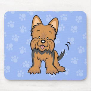 Alfombrilla De Ratón Perro lindo Yorkie Mousepad del dibujo animado