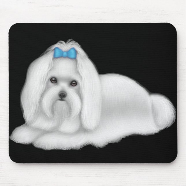 Alfombrilla De Ratón Perro maltés Mousepad (Frente)