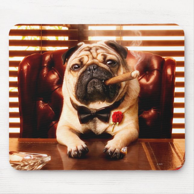 Alfombrilla De Ratón Perro Mobster (Frente)