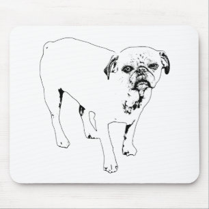 Alfombrilla De Ratón Perro moderno delineado impulsa la inspiración dia