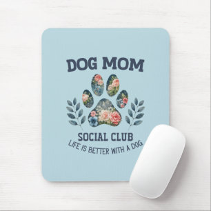 Alfombrilla De Ratón Perro Mom Paw Floral