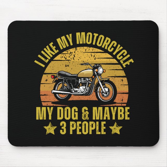 Alfombrilla De Ratón Perro Motocicleta (Frente)
