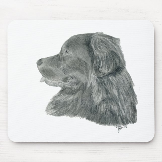 Alfombrilla De Ratón perro negro de Terranova (Frente)