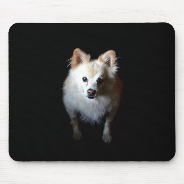 Alfombrilla De Ratón Perro panomerano en Mousepad oscuro (Frente)