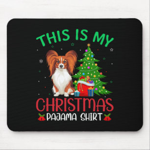 Alfombrilla De Ratón Perro Papillon Fiesta de Navidad Fea Esta Es Mi Na